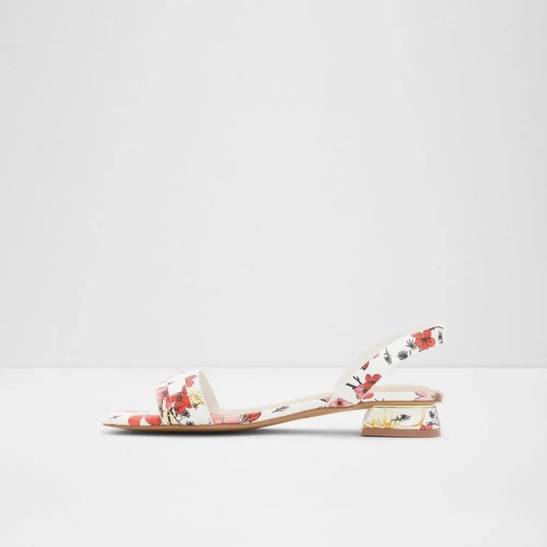 Fashion White Multi Crescenta Women's Slip-On Heel Sandal Aldo