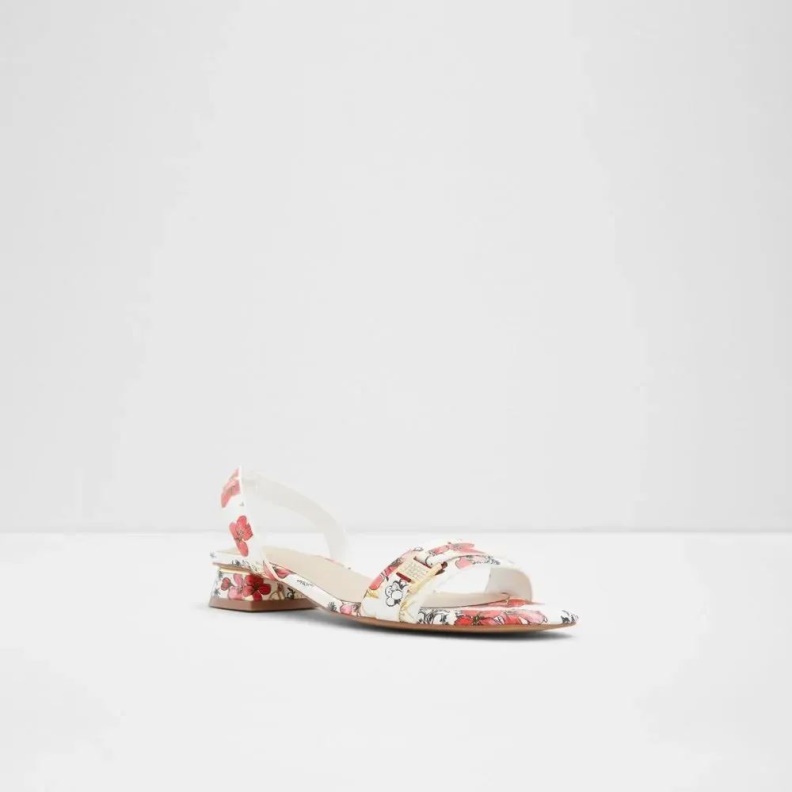 Fashion White Multi Crescenta Women's Slip-On Heel Sandal Aldo