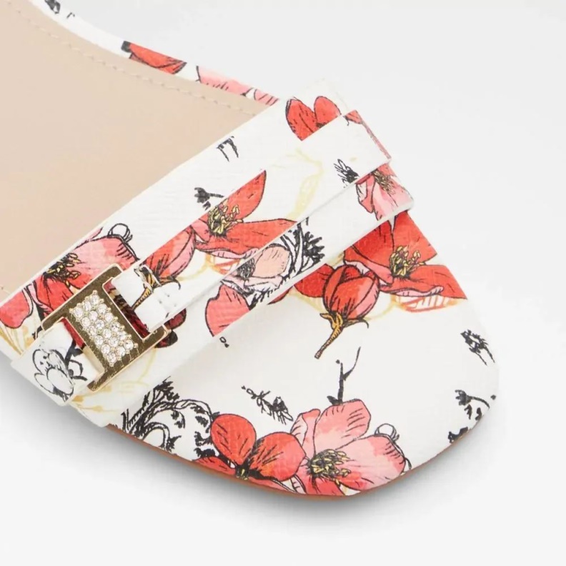 Fashion White Multi Crescenta Women's Slip-On Heel Sandal Aldo