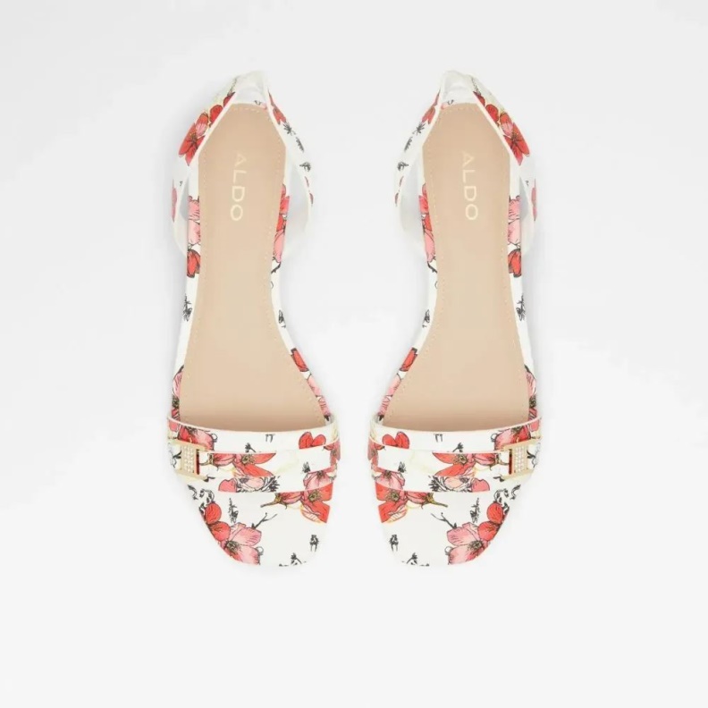 Fashion White Multi Crescenta Women's Slip-On Heel Sandal Aldo