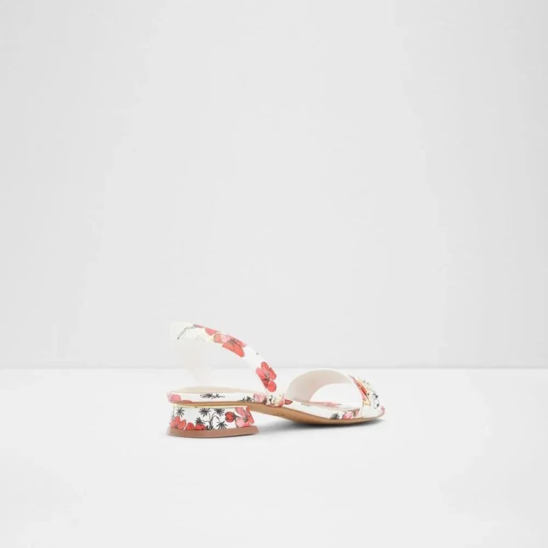 White-Multi Aldo Fashion Crescenta Women's Two-Piece Flat Heel Sandal