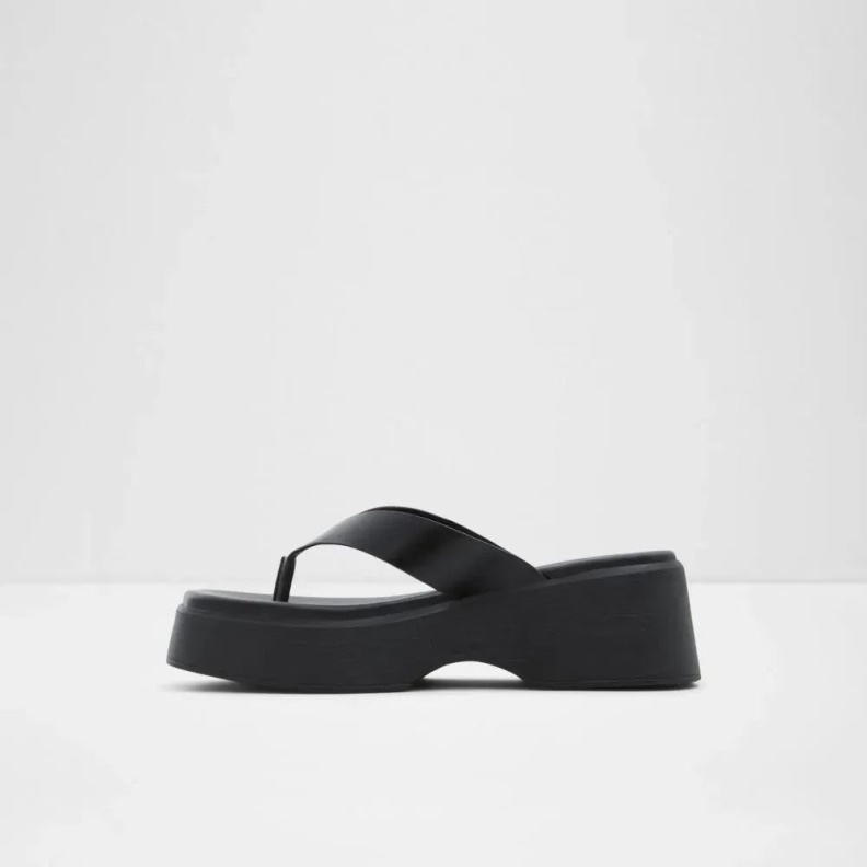 Delphy Women's Flatform Thong Sandal Black Aldo Fashion