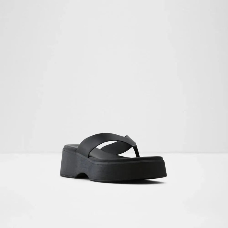 Delphy Women's Flatform Thong Sandal Black Aldo Fashion