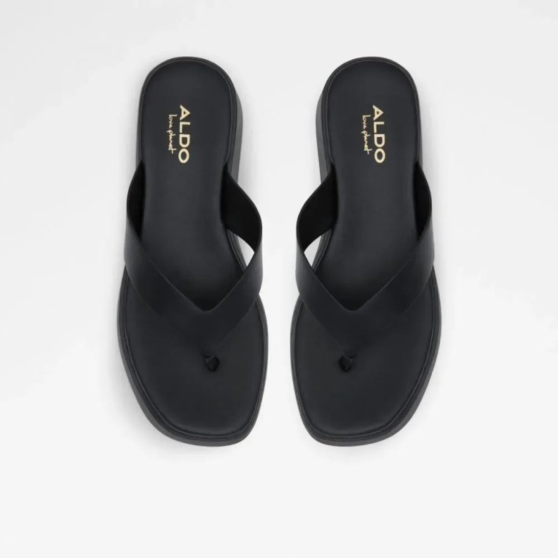 Delphy Women's Flatform Thong Sandal Black Aldo Fashion