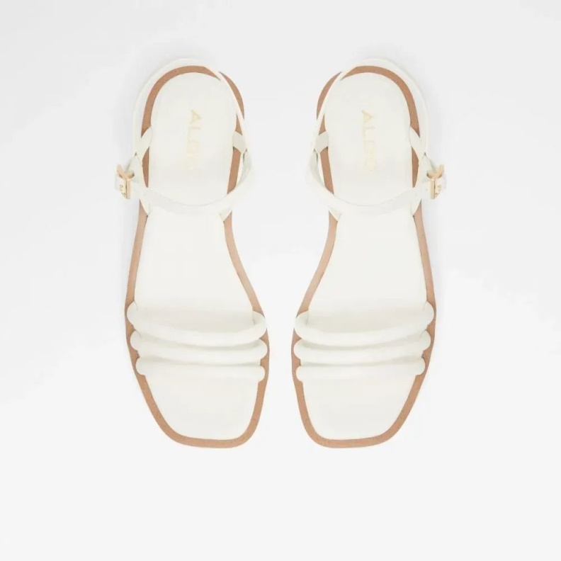 Fashion White Enamessi Women's Strappy Wedge Sandal Aldo