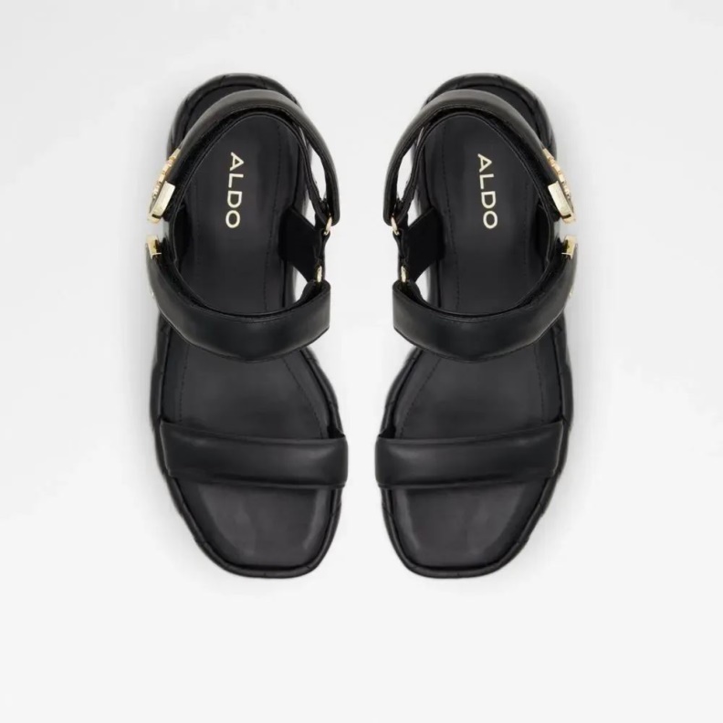 Aldo Eroellan Women's Quilted Wedge Sandal Black Fashion