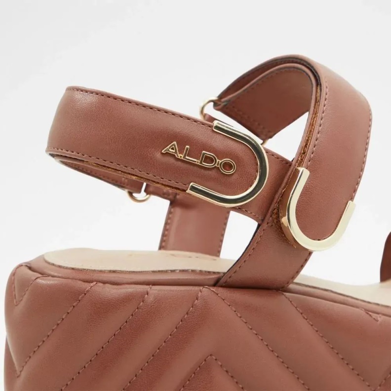 Aldo Fashion Eroellan Women's Quilted Wedge Sandal Rust