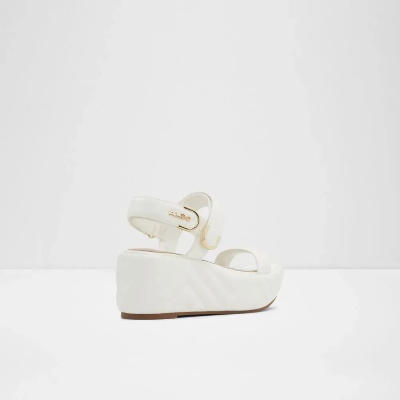 Aldo Fashion White Eroellan Women's Flatfowedge Sandal