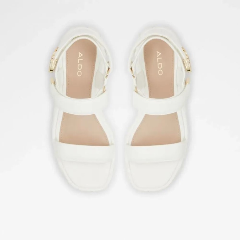 Aldo Fashion White Eroellan Women's Flatfowedge Sandal