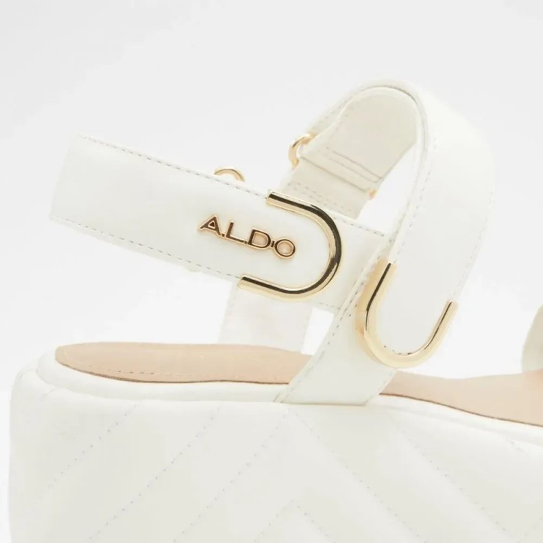 Aldo Fashion White Eroellan Women's Quilted Wedge Sandal