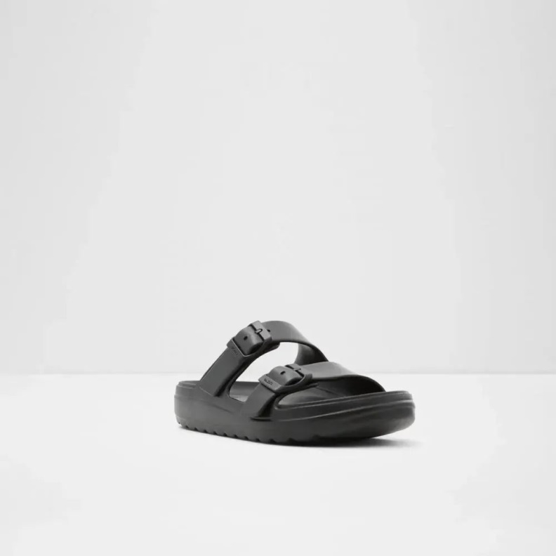 Eteiven Women's Flat Casual Slide Sandal Fashion Black Aldo
