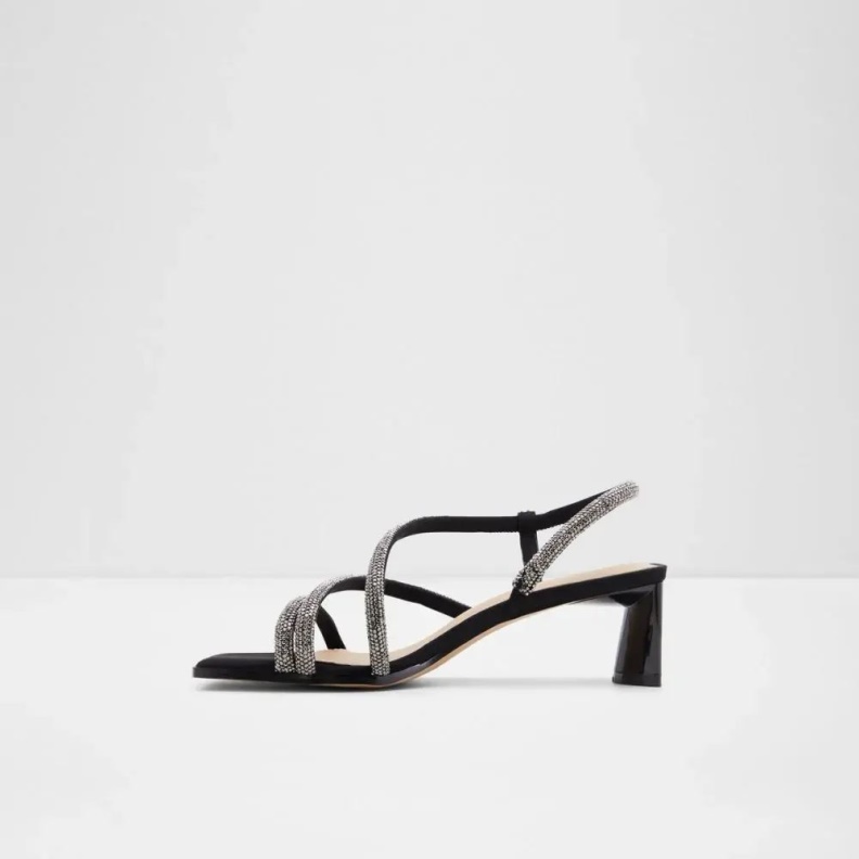Gannateriel Women's Sling Back Heeled Sandal Fashion Black Aldo