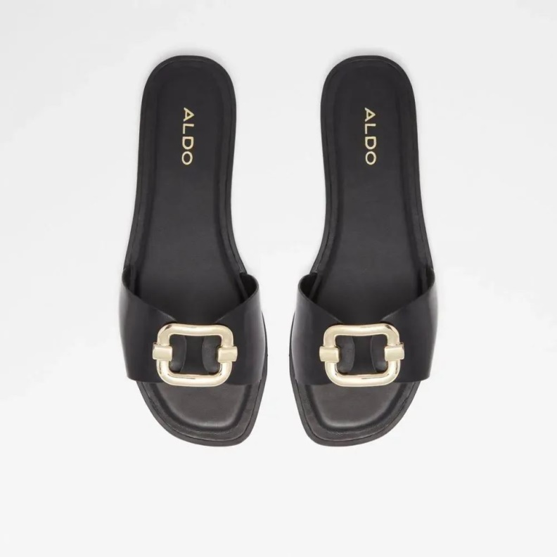 Black Fashion Aldo Glaeswen Women's Slide Flat Sandal