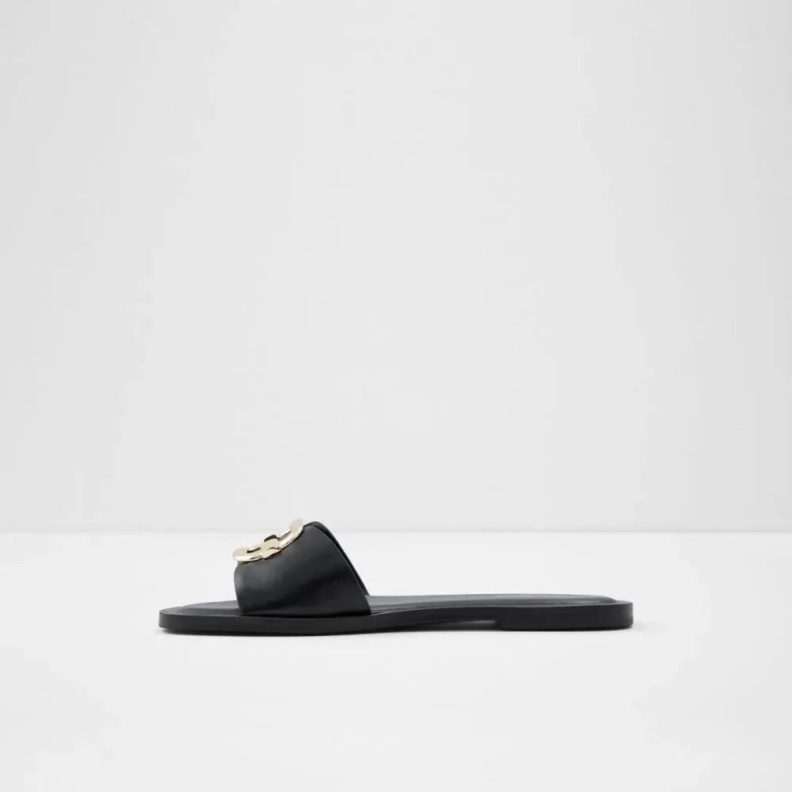 Black Fashion Aldo Glaeswen Women's Slide Flat Sandal