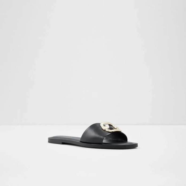 Black Fashion Aldo Glaeswen Women's Slide Flat Sandal