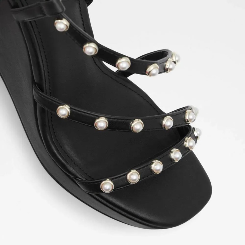 Aldo Fashion Black Grandede Women's Sling Back Wedge Sandal