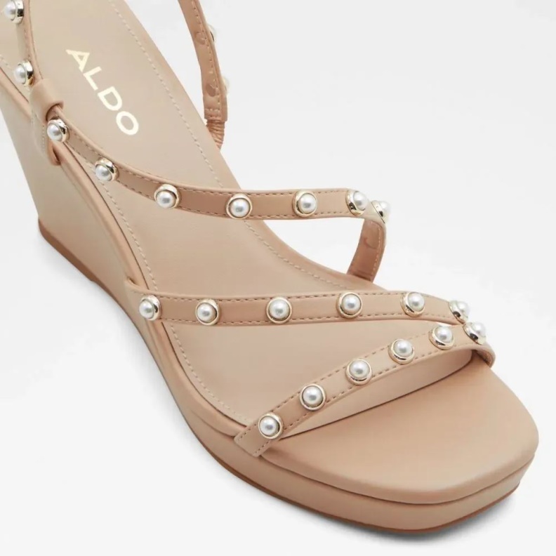 Aldo Fashion Bone Grandede Women's Sling Back Wedge Sandal Fashion Aldo