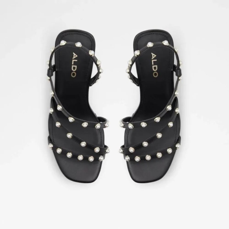 Aldo Grandede Women's Sling Back Wedge Sandal Black Fashion
