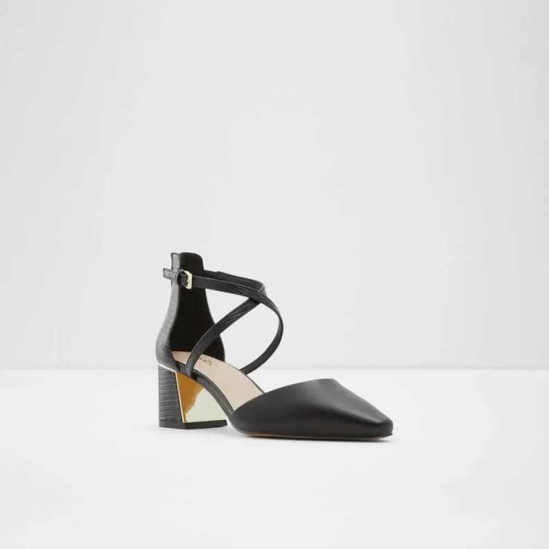Black Fashion Aldo Grarwen Women's Ankle Strap Heeled Shoe