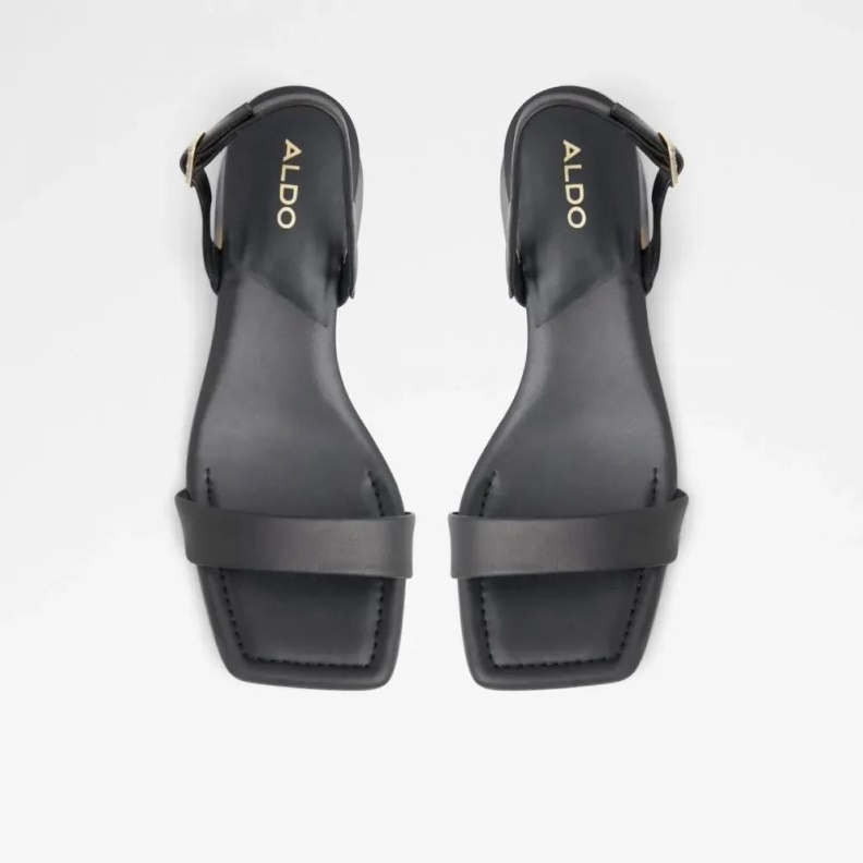 Black Halenia Women's Open Toe Flat Sandal Fashion Aldo