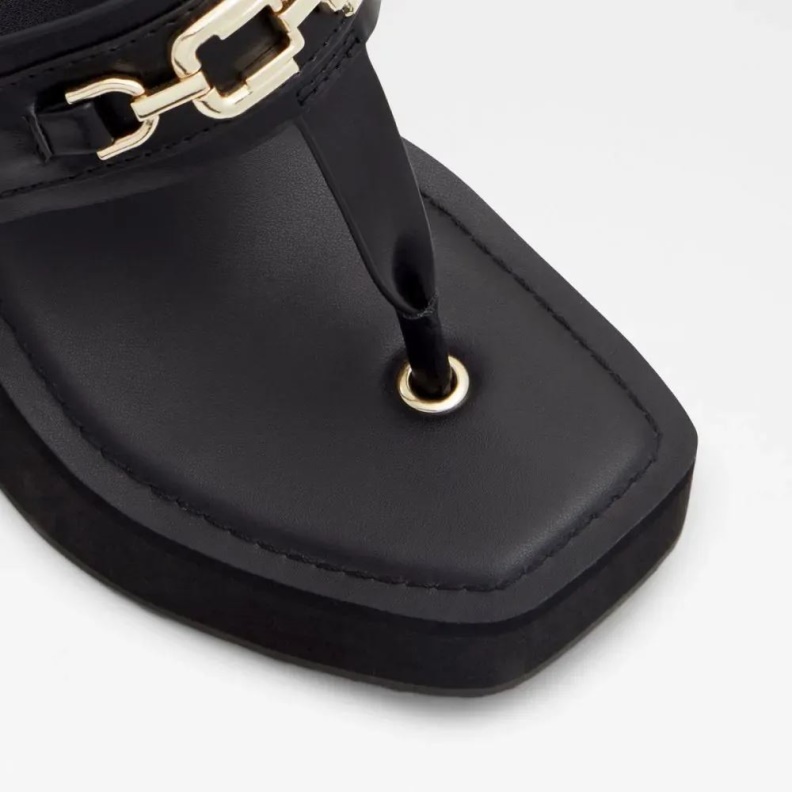 Aldo Black Fashion Ibaraki Women's T-Strap Beach Sandal