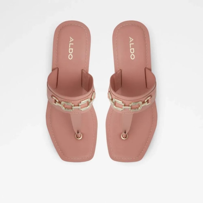 Aldo Fashion Ibaraki Women's T-Strap Beach Sandal Dark-Pink