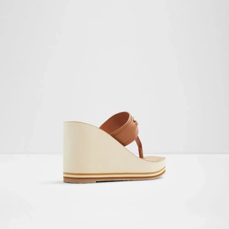 Aldo Fashion Medium-Brown Ibaraki Women's T-Strap Beach Sandal