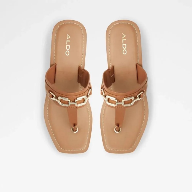 Aldo Fashion Medium-Brown Ibaraki Women's T-Strap Beach Sandal