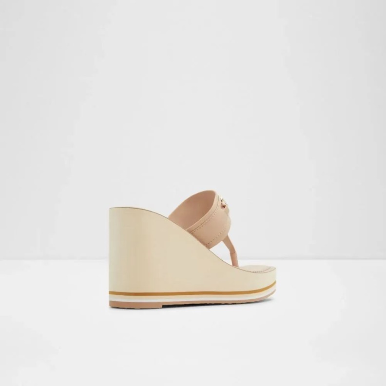 Aldo Ibaraki Women's T-Strap Beach Sandal Bone Fashion