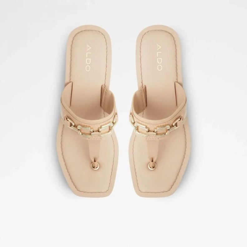 Aldo Ibaraki Women's T-Strap Beach Sandal Bone Fashion