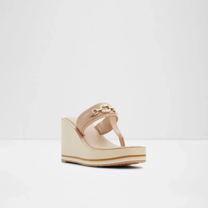 Fashion Aldo Bone Ibaraki Women's Wedge T-Strap Sandal