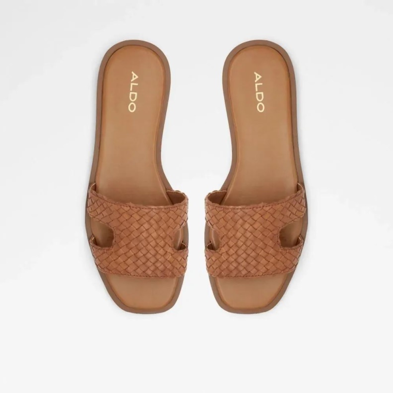 Medium-Brown Fashion Aldo Irmaos Women's Slip On Slide Sandal