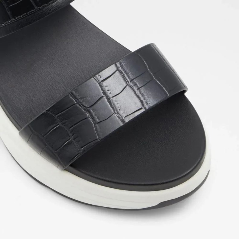 Black Jennerena Women's Two Piece Wedge Sandal Aldo Fashion