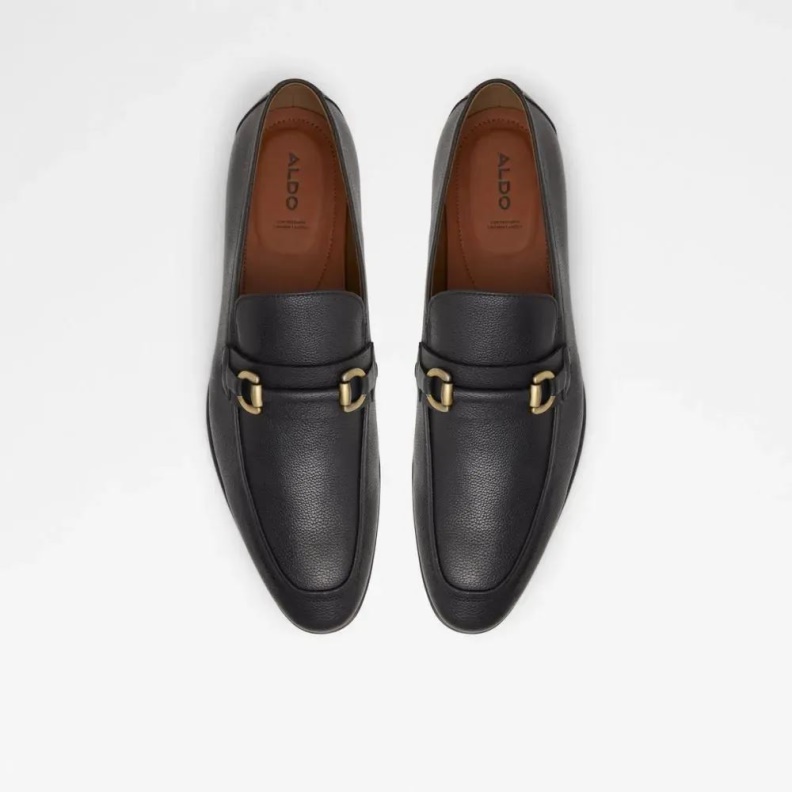 Black Aldo Fashion Jijaws Men's Slip-On Almond Toe Loafer