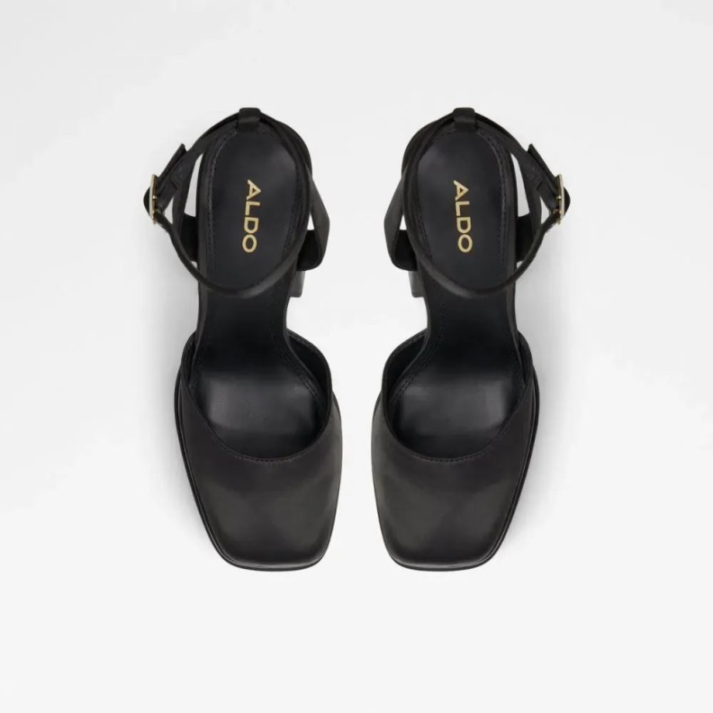 Aldo Black Fashion Kersaudy Women's Ankle Strap Platform Heel