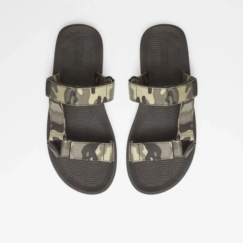 Aldo Fashion Keylar Men's Flat Casual Slide Sandal Open-Black