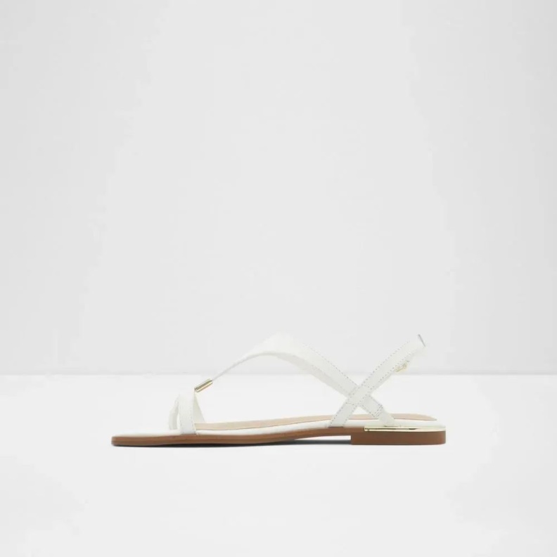 Legadith Women's Flat Thong Sandal Fashion White Aldo