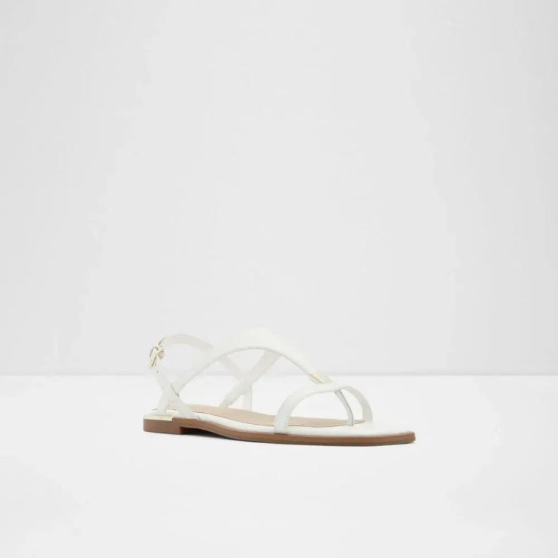 Legadith Women's Flat Thong Sandal Fashion White Aldo