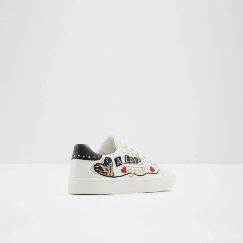 White Fashion Aldo Lovestory Women's Lace-Up Sneaker