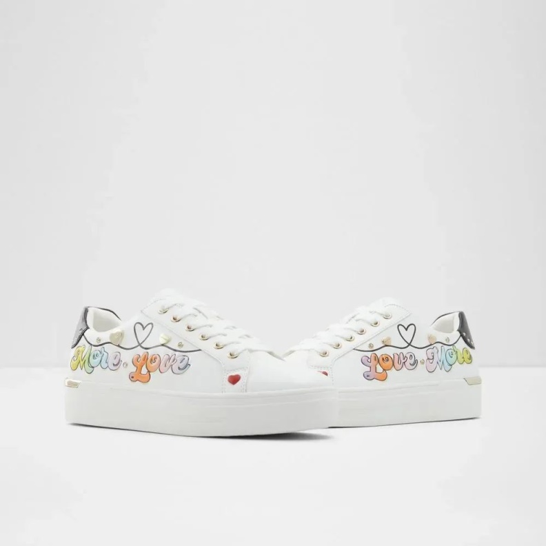 White Multi Lovemore Women's Low Top Sneaker Aldo Fashion