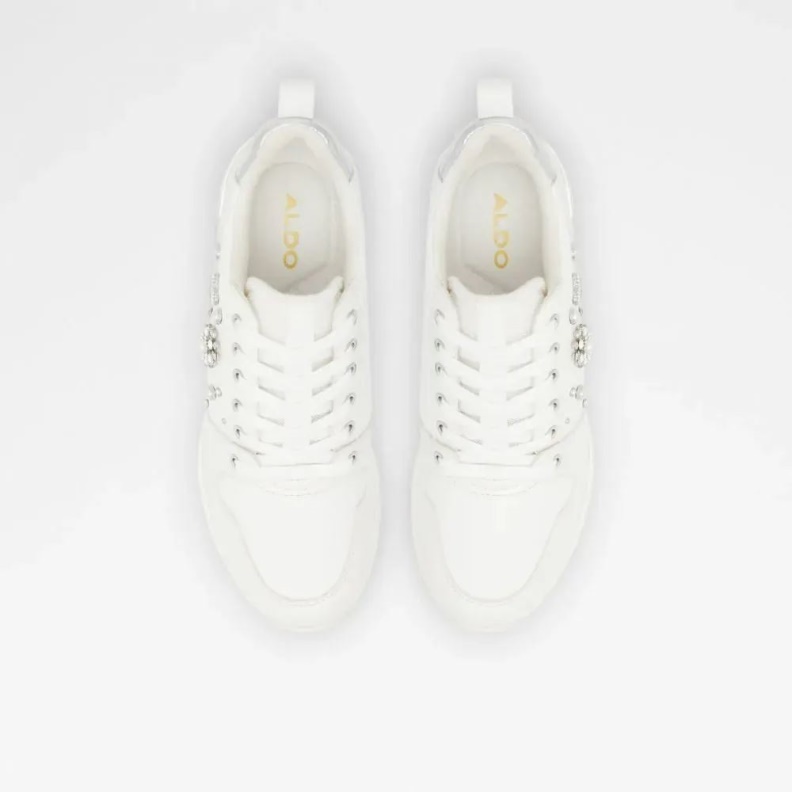 Aldo Lulua Women's Wedge Sneaker White Fashion