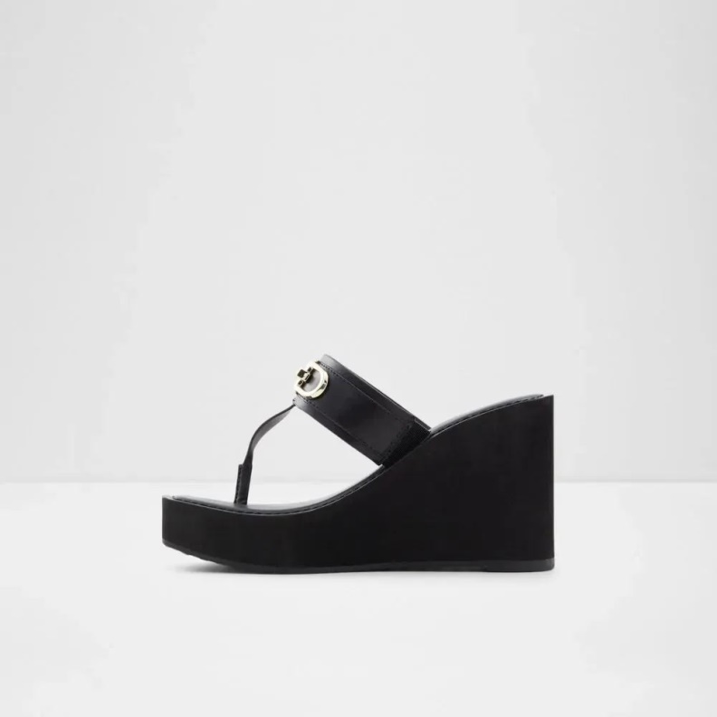 Macarenia Women's Thong Beach Wedge Sandal Aldo Fashion Black
