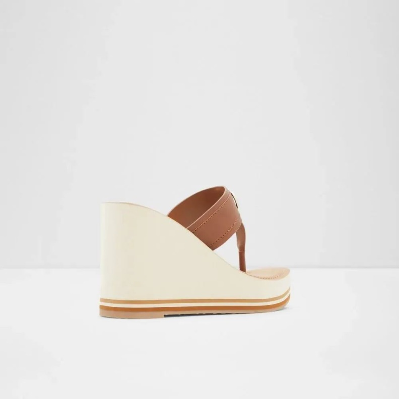 Macarenia Women's Thong Beach Wedge Sandal Cognac Aldo Fashion