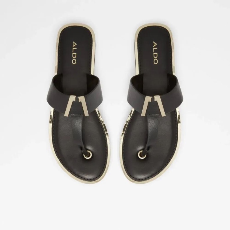 Malibu Women's Flat Thong Sandal Fashion Black Aldo