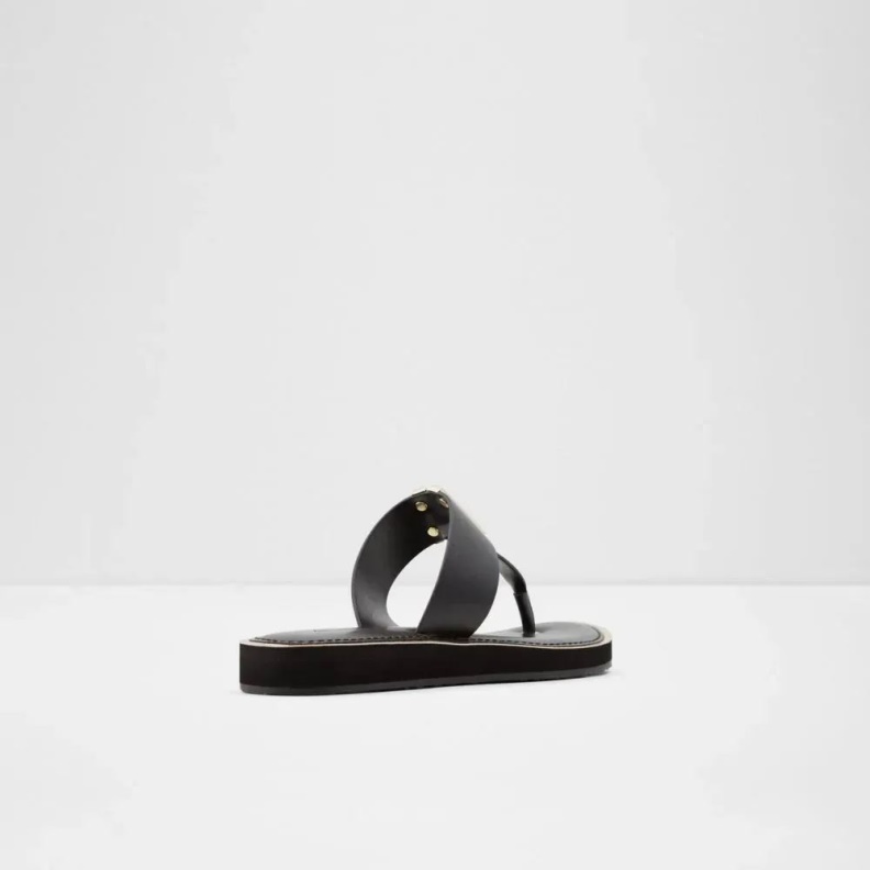 Malibu Women's Flat Thong Sandal Fashion Black Aldo