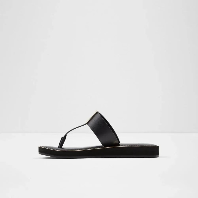 Malibu Women's Flat Thong Sandal Fashion Black Aldo