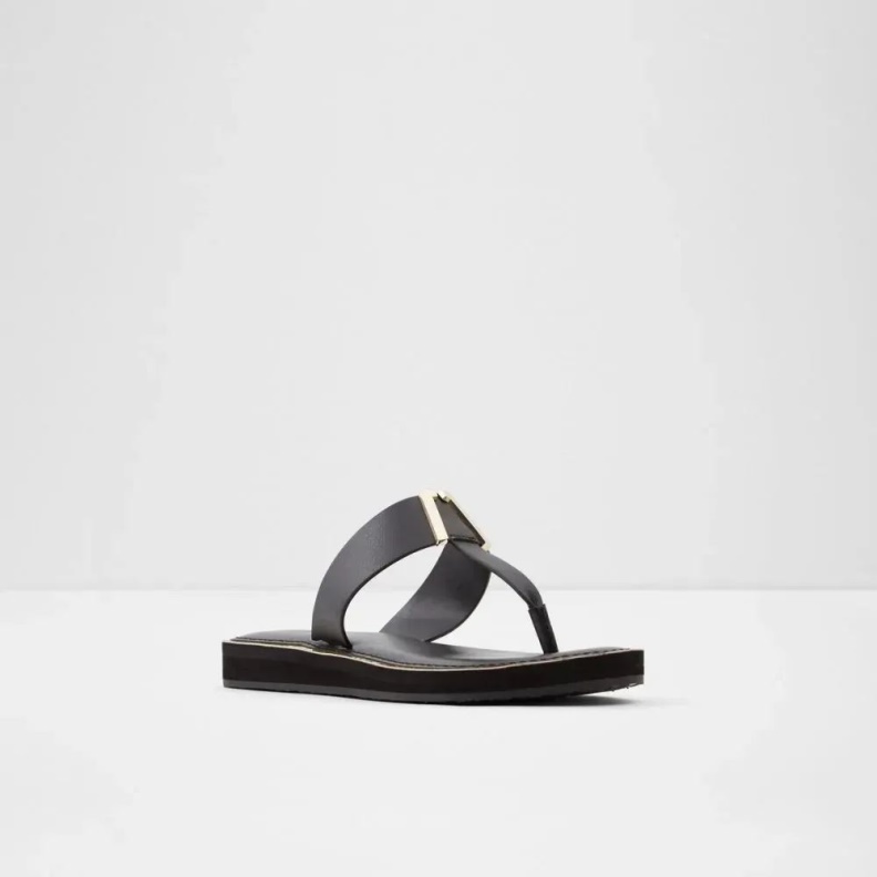 Malibu Women's Flat Thong Sandal Fashion Black Aldo