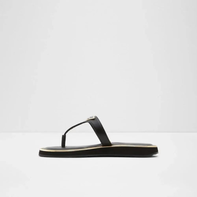 Manaberiel Women's Thong Beach Sandal Fashion Aldo Black