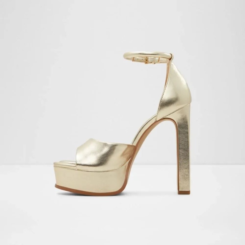 Gold Fashion Aldo Milena Women's Ankle Strap Heeled Sandal