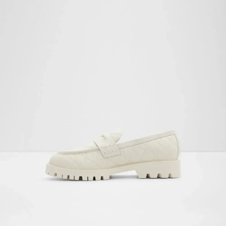 Fashion Aldo Moxy Women's Quilted Lug Sole Loafer White